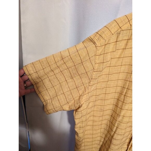 Woolrich Men’s Plaid Short Sleeve Button Down Shirt Size XXL Yellow 100% Cotton - Picture 2 of 16